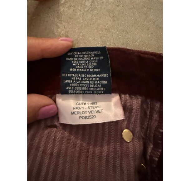 Fidelity 'Stevie' Velvet Jean - 31, Merlot - Picture 6 of 7